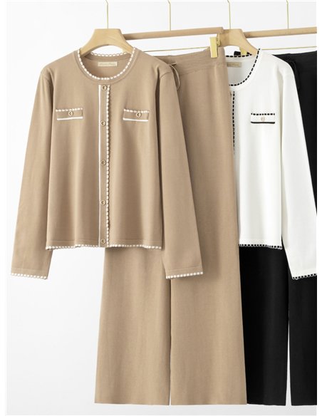 Conjunto Jersey ribetes contraste + Pantalón