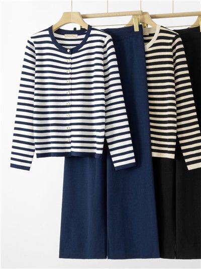 Conjunto Chaqueta punto rayas + Pantalón