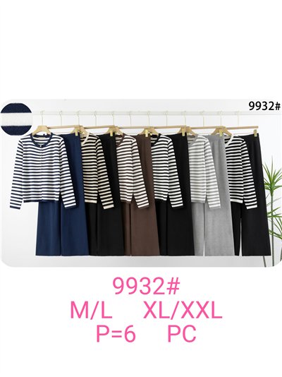 Conjunto Chaqueta punto rayas + Pantalón 2