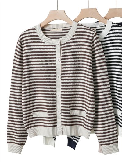 Chaqueta punto rayas finas