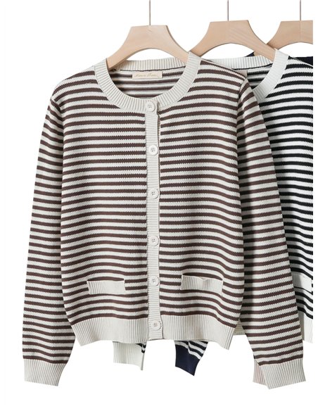 Chaqueta punto rayas finas