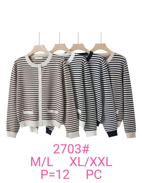 Chaqueta punto rayas finas