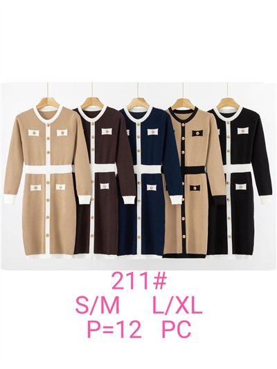 Vestido ribete contraste con botones 2