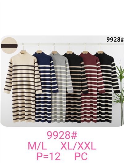 Vestido punto rayas cuello perkins 2