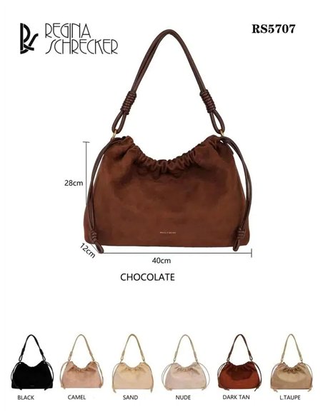 Bolso hobo fruncido efecto ante