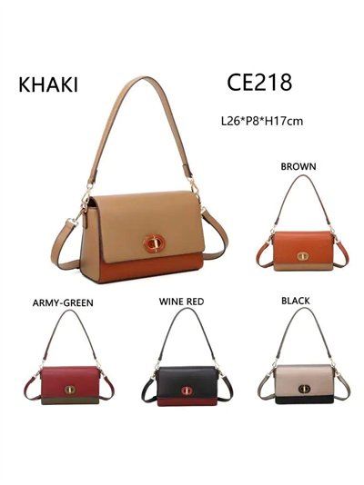 Bolso bandolera bicolor con cierre giratorio