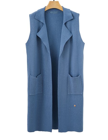 Chaleco largo punto lentejuelas