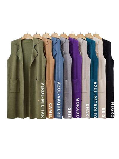 Sequinned long knit waistcoat 2