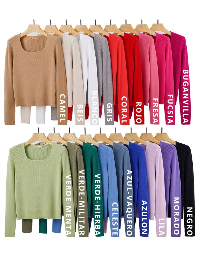 Jersey canalé lentejuelas