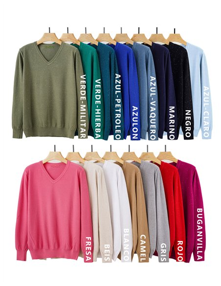 Jersey soft lentejuelas cuello pico