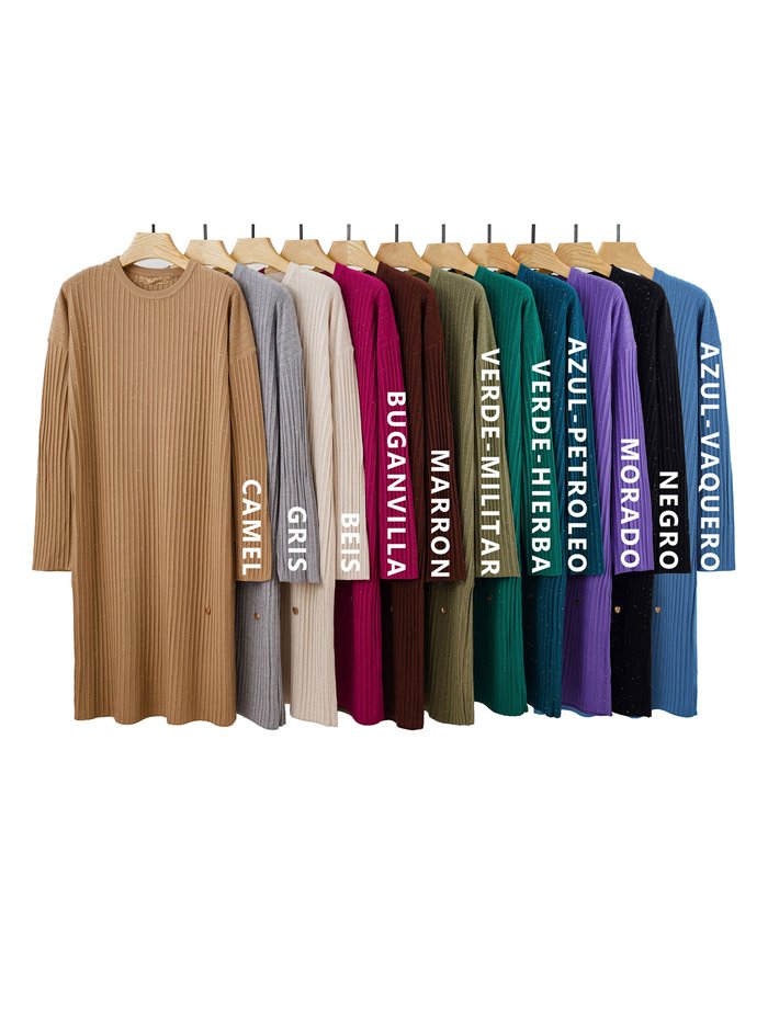 Vestido canalé lentejuelas