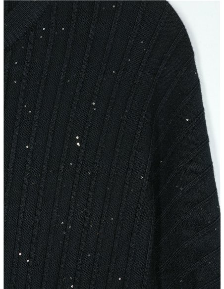 Vestido canalé lentejuelas