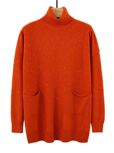 Plus size roll neck sweater with sequins