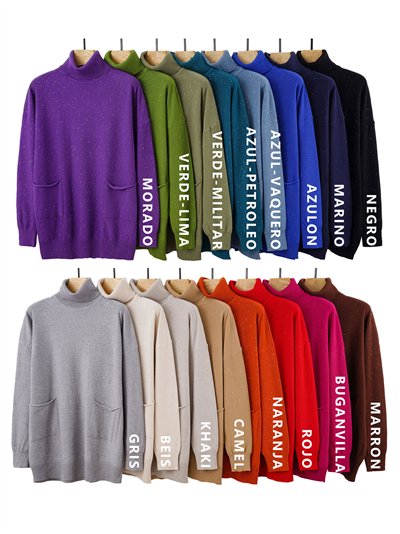 Plus size roll neck sweater with sequins 2