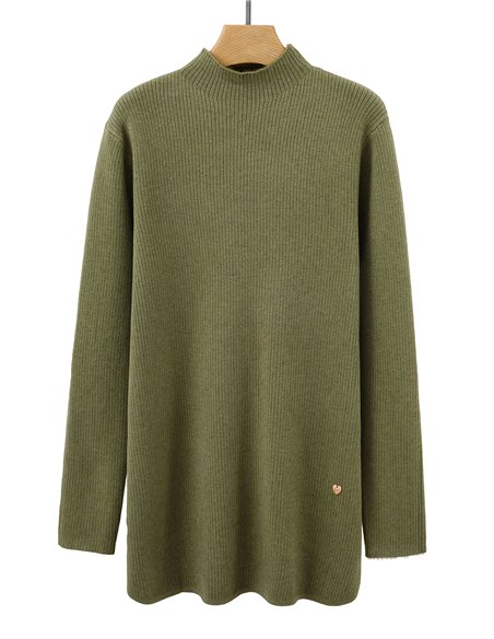 Jersey térmico largo canalé forro pelo cuello perkins