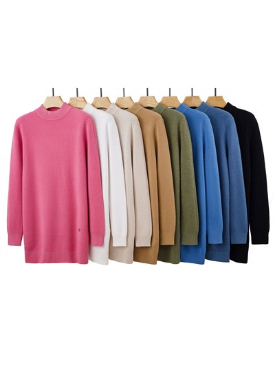High neck ribbed fleece-lined thermal sweater 2