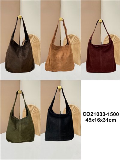 Bolso hobo grande piel serraje