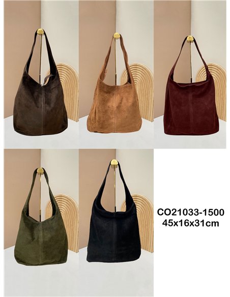 Bolso hobo grande piel serraje