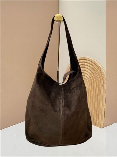 Bolso hobo grande piel serraje 2