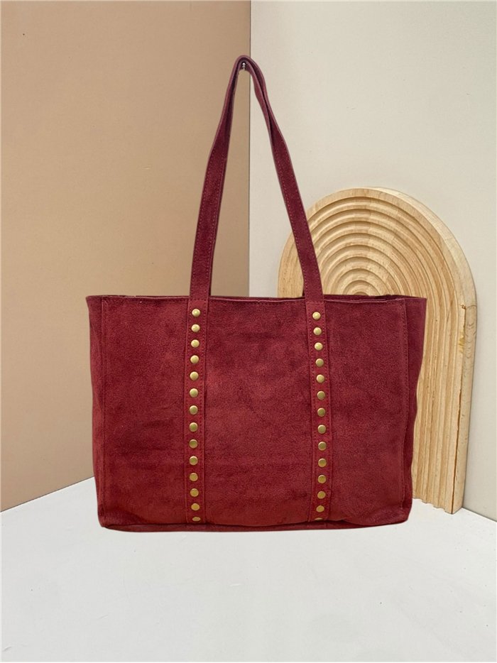 Shopper piel serraje con tachuelas