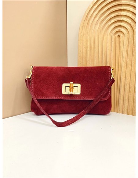 Bolso bandolera mini piel serraje con cadena