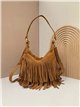 Bolso de hombro piel serraje con flecos