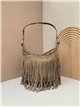 Bolso de hombro piel serraje con flecos