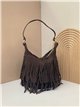 Bolso de hombro piel serraje con flecos