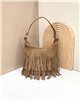 Bolso de hombro piel serraje con flecos