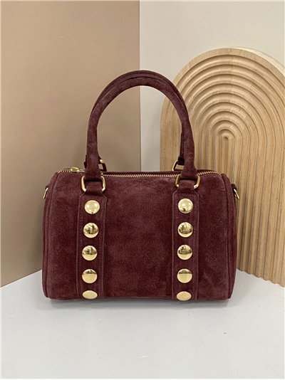 Mini bolso bowling piel serraje con tachuelas 2