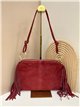 Bolso de hombro piel serraje con flecos laterales