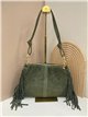 Bolso de hombro piel serraje con flecos laterales