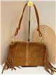 Bolso de hombro piel serraje con flecos laterales