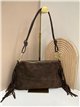 Bolso de hombro piel serraje con flecos laterales