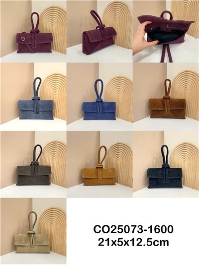 Clutch nudos piel serraje