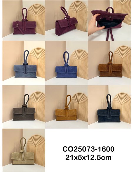 Clutch nudos piel serraje