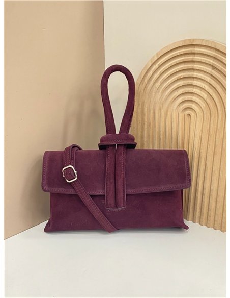 Clutch nudos piel serraje