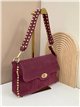 Bolso de hombro piel serraje con tira tachonada