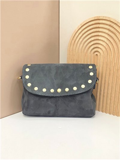 Bolso bandolera piel serraje solapa con tachas 2