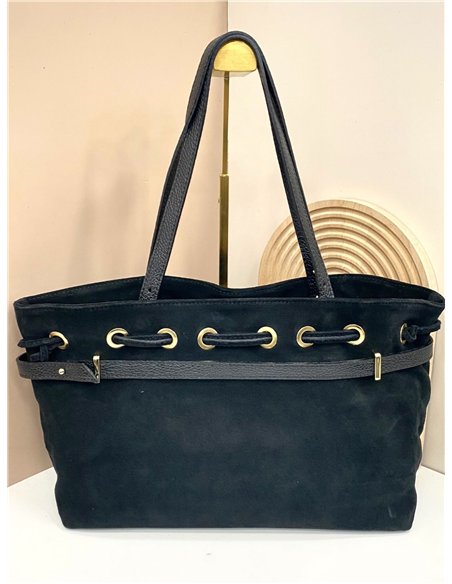 Shopper piel serraje con ojales