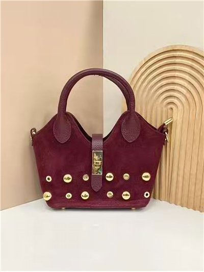 Mini tote piel serraje con tachuelas 2
