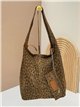 Bolso shopper de piel serraje estampado animal