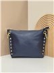 Leather crossbody bag with side studs