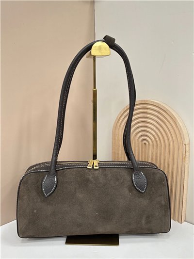 Bolso baguette de piel serraje con doble asa 2