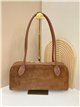 Bolso baguette de piel serraje con doble asa