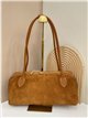 Bolso baguette de piel serraje con doble asa