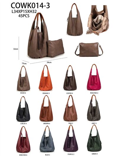 Bolso shopper borlas + Bolso bandolera 2 piezas