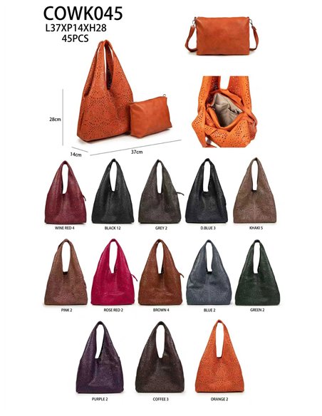 Bolso shopper calado + Bolso bandolera 2 piezas