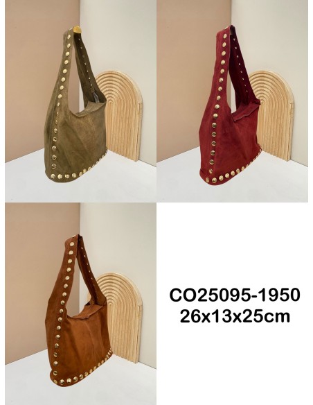 Hobo piel serraje con maxi tachuelas - AB-CO25095