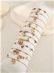 Conjunto de 12 Pulseras navideñas con charms esmaltados - Expositor incluido